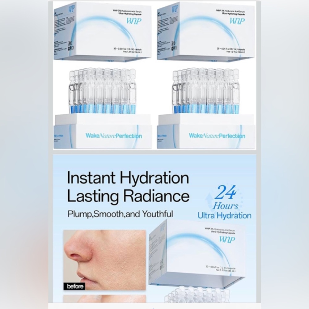 2 Pack- 3% Hyaluronic Acid Serum -60 Vials Total Ultra-Hydrating Exp 12/8/27